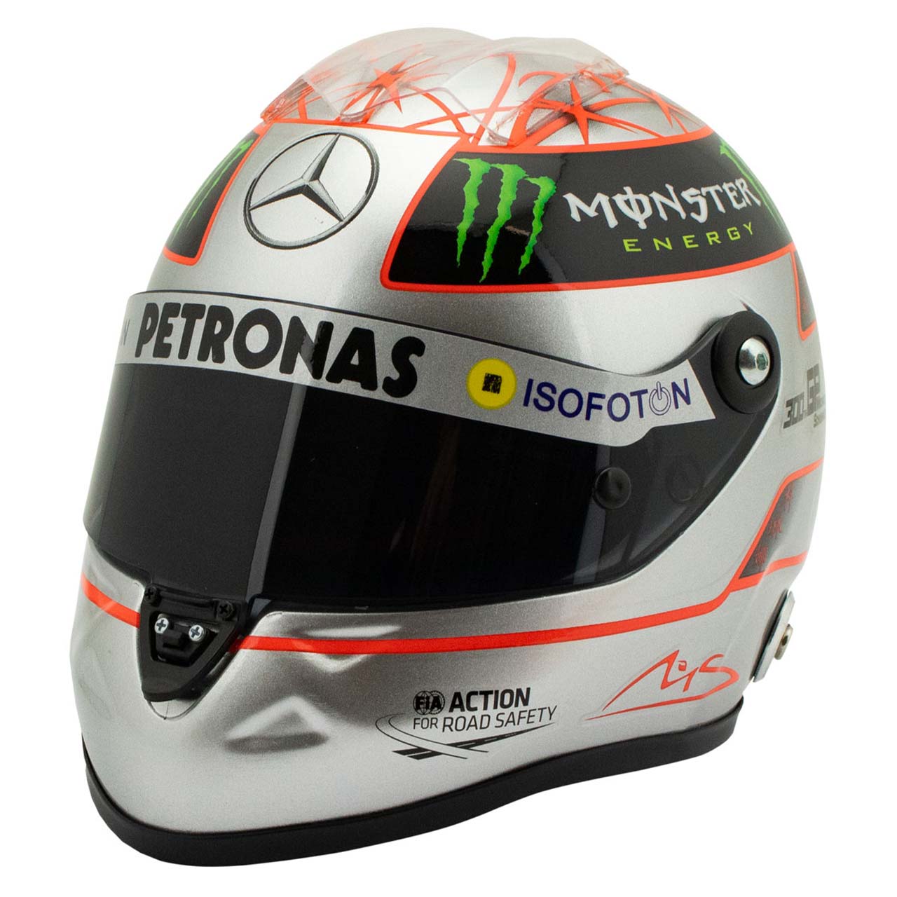 Michael Schumacher casco platino Spa 300° GP 2012 1: 2