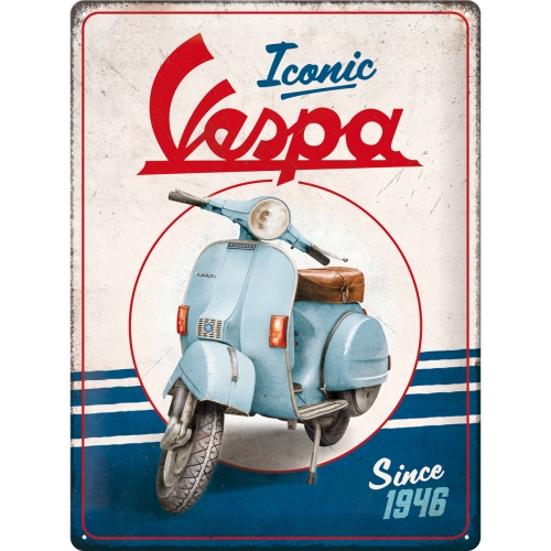 Cartel de hojalata Vespa - Iconic since 1946 30x40cm