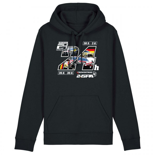 24h Nürburgring/Spa Felpa con cappuccio nero