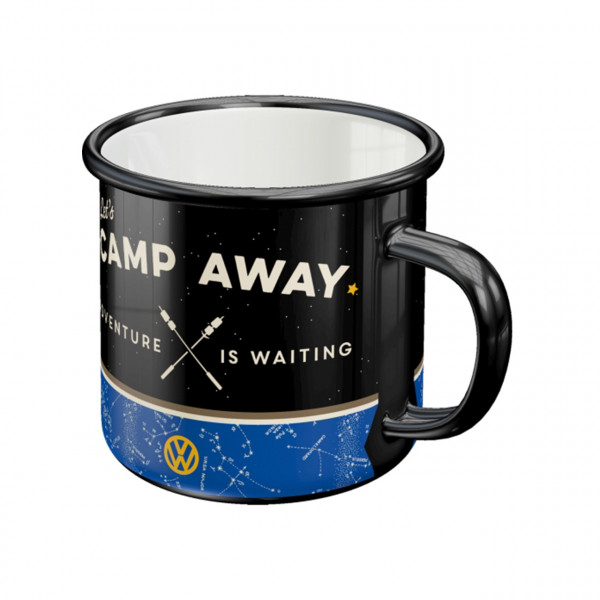 Emaille-Becher VW Bulli - Let's Camp Away Night