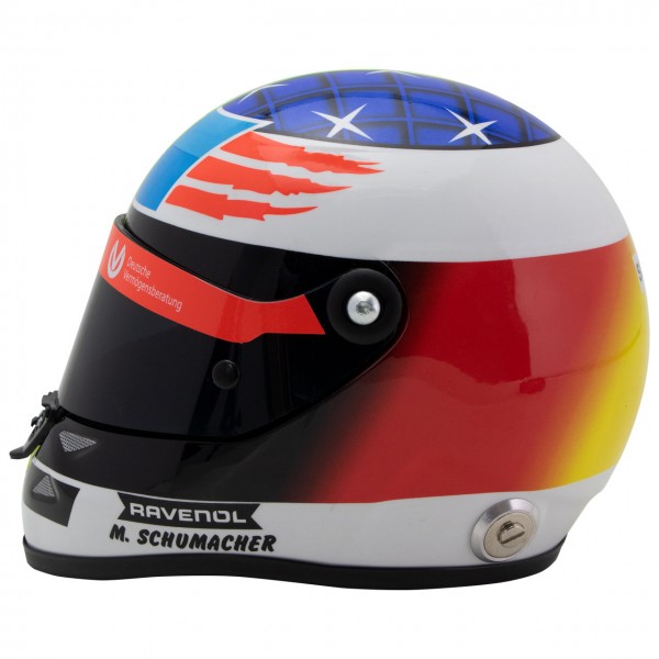 Mick Schumacher Miniatur Replica-Helm Belgien Spa 2017 in 1:2